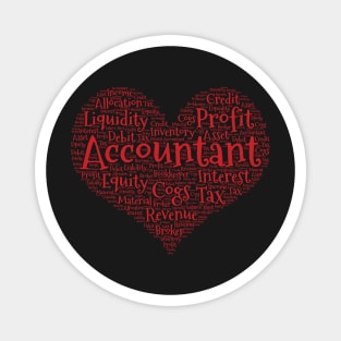 Accountant Heart made from words product Magnet